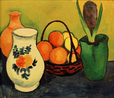 Brocca bianca con frutti blu da August Macke