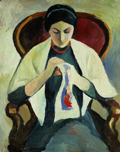 Donna che cuce da August Macke