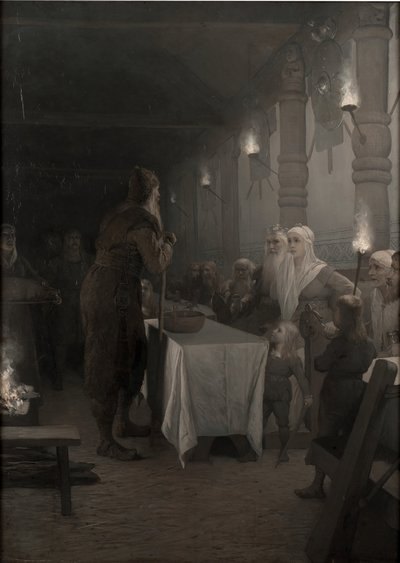 Frithiof giunge dal re Ring (dalla saga di Frithiof) da August Malmström