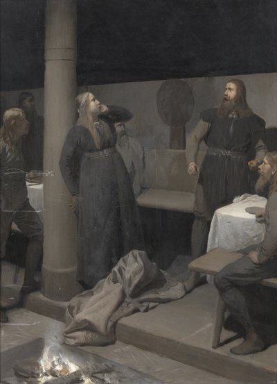 La storia di Burnt Njáll: Gunnar e Hallgerðr, c. 1895 da August Malmström
