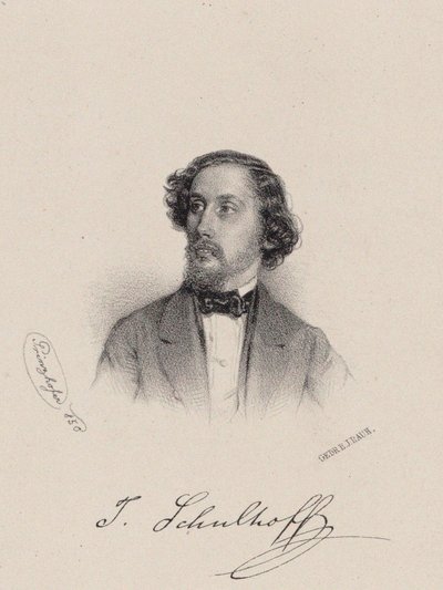 Ritratto del pianista e compositore Julius Schulhoff, 1850 da August Prinzhofer