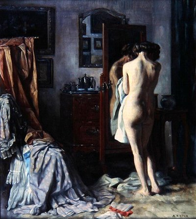 Il boudoir, c.1910 da August Rieper