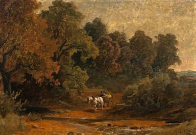 Paesaggio autunnale con carrozza da August Seidel