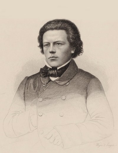 Ritratto del compositore Anton Rubinstein 1829-1894, 1850 da August Weger