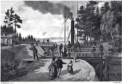 Veduta della chiusa di Juustila in Finlandia, 1873 da August Weger