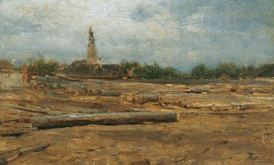 Piazza del legno a Szolnok da August von Pettenkofen