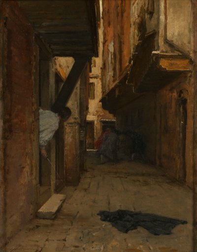 Combattimento di strada in un vicolo veneziano da August von Pettenkofen
