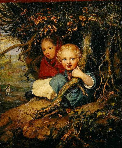 Due Bambini sotto le Radici di un Albero, c.1840 da August von der Embde
