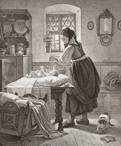 La Toilette. Cura dei bambini del XIX secolo da Augusta Ludwig