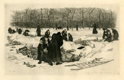 Sepoltura di morti nella neve da Auguste Andre Lancon