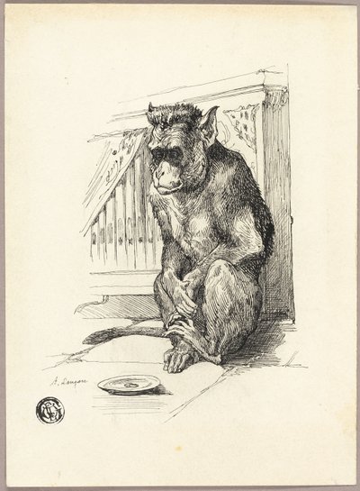 Scimmia mendicante da Auguste Andre Lancon
