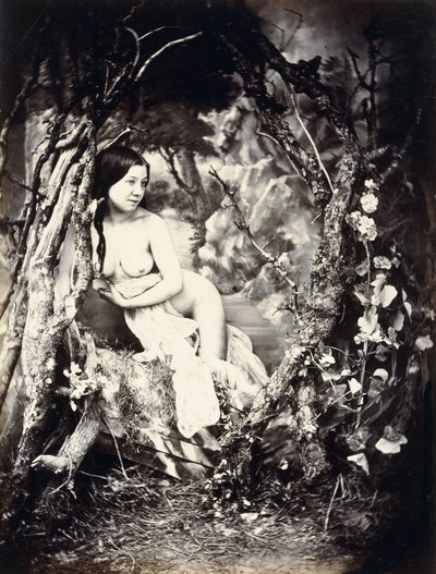 Una donna semi-nuda tra gli alberi, c.1850s-1860s da Auguste Belloc