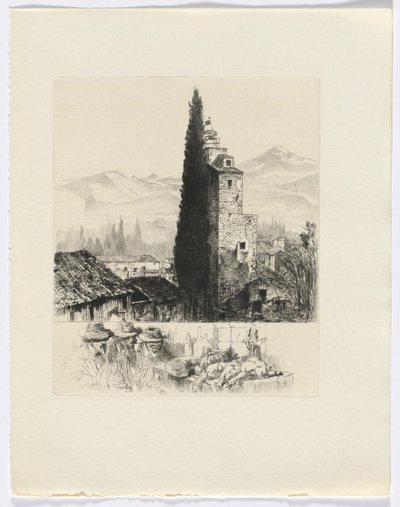Frédéric Mistral: Mémoires et Recits di Frédéric Mistral: torre nel paesaggio/ uomo e selvaggina morta (inserire dopo p. 200) da Auguste Brouet