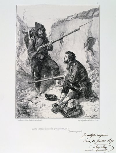 Nelle trincee, Assedio di Parigi, Guerra Franco-Prussiana da Auguste Bry
