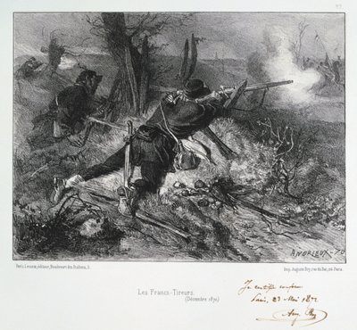 Les Francs-Tireurs, Assedio di Parigi, Guerra franco-prussiana, dicembre 1870 da Auguste Bry