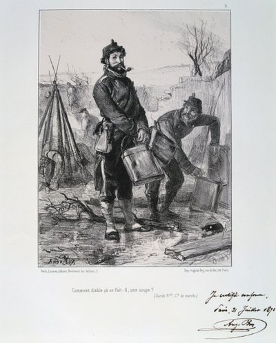 Soldati della Guardia Nazionale, Assedio di Parigi, 1870-1871 da Auguste Bry