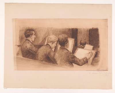 Lezione nella scuola di disegno da Auguste Danse (signed by artist)