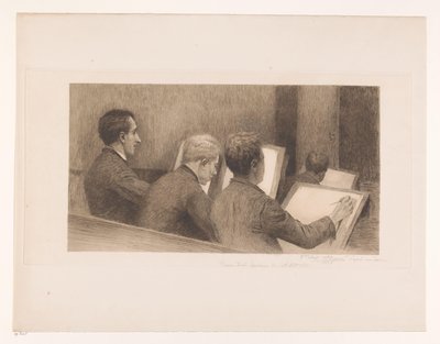 Lezione alla scuola di disegno da Auguste Danse (signed by artist)