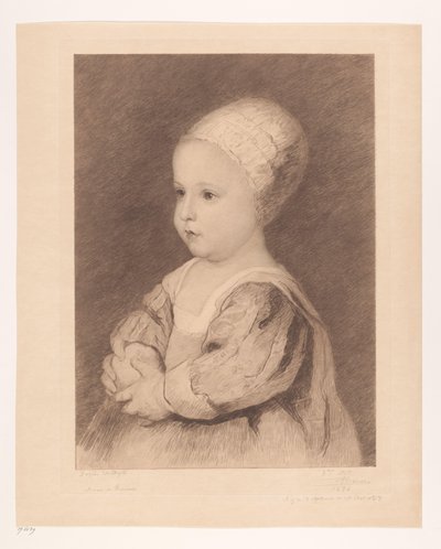 Ritratto di un bambino sconosciuto da Auguste Danse (signed by artist)