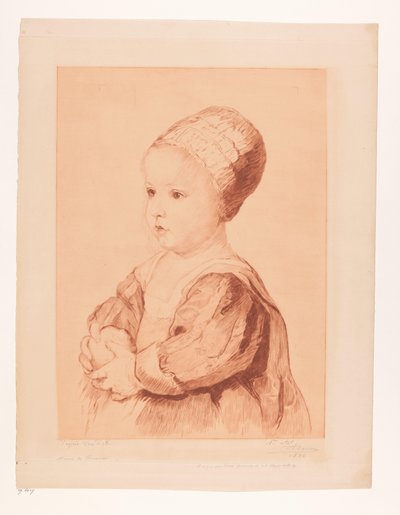 Ritratto di un bambino sconosciuto da Auguste Danse (signed by artist)