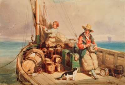 Due figure su una barca, 1843 da Auguste Delacroix