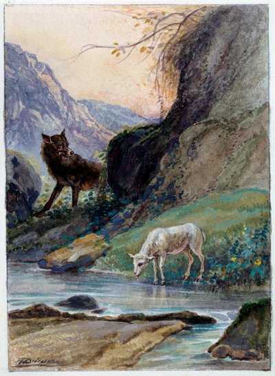 Illustrazione della favola "Il lupo e l