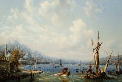 Barche sul Bosforo, al largo di Costantinopoli, 1846 da Auguste Etienne Francois Mayer