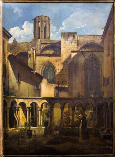 Veduta interna del chiostro di Saint-Sauveur ad Aix-en-Provence da Auguste Forbin