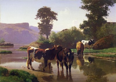 Bovini presso un lago da Auguste Francois Bonheur
