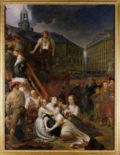 Episodio in Place du Bouffay, Nantes, 1793, 1859 da Auguste Hyacinthe Debay