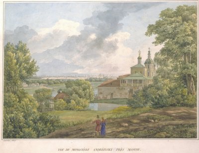 Veduta di Mosca dalle Colline dei Passeri. Il Monastero di Andreevsky, 1827 da Auguste Jean Baptiste Antoine Cadolle