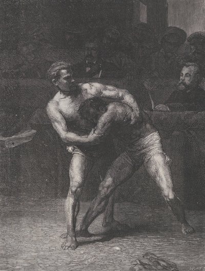Lottatori, da Le Monde Illustré, 22 maggio 1875 da Auguste Joliet