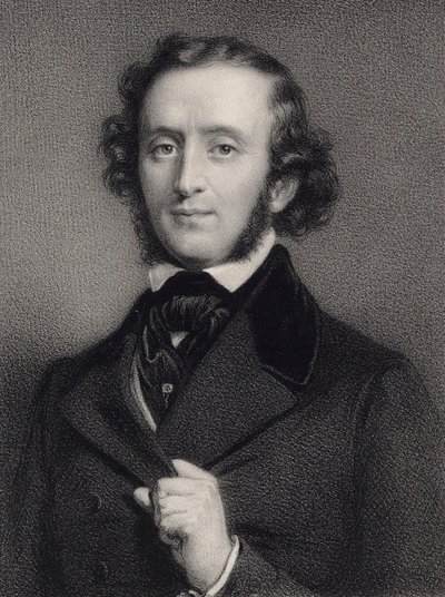 Ritratto del pianista e compositore Felix Mendelssohn Bartholdy 1809-1847 da Auguste Lemoine
