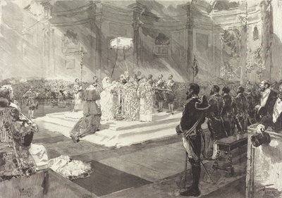 Battesimo reale alla corte di Spagna, 1882 da Auguste Lepere