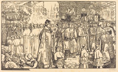 Processione del Corpus Domini a Nantes da Auguste Lepere