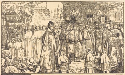 Processione del Corpus Domini a Nantes da Auguste Lepere
