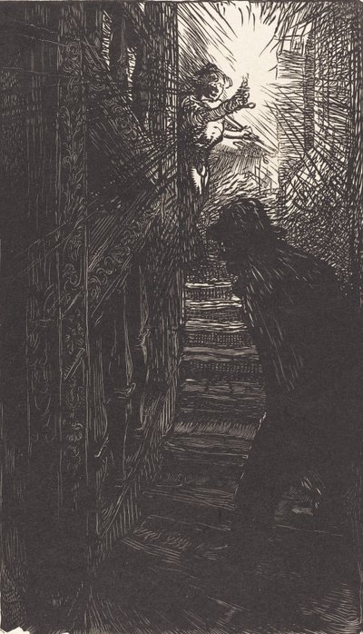 Scalinata scolpita rue Boutebrie, pubblicato 1901 da Auguste Lepere