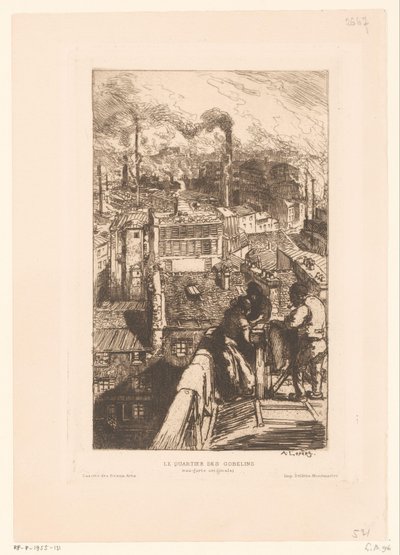 Vista sui tetti nel quartiere dei Gobelins a Parigi da Auguste Lepere
