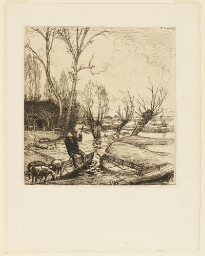Nel pantano allagato - Il pastore da Auguste Lepere