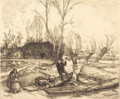 Nel Marais Inondato - Il Pastore da Auguste Lepere