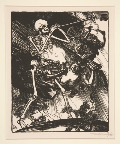 La morte e le passioni fonderanno sul mondo, da La guerra del 1914, prima serie, n. 7 da Auguste Lepere