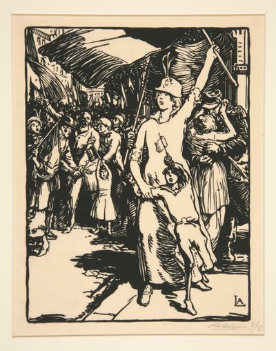 La guerra è dichiarata, dalla serie La Guerre de 1914, prima serie, n. 8 da Auguste Lepere