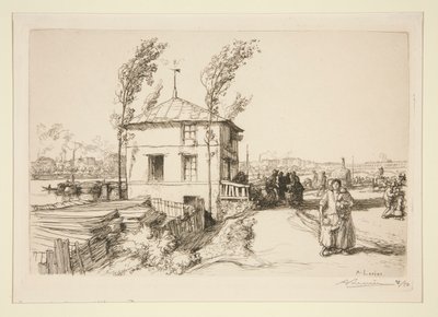 La guinguette, strada di Billancourt da Auguste Lepere