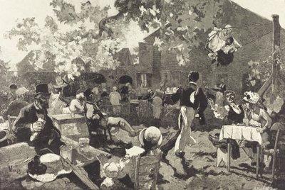 Le Cabaret du Coq de Bruyère au Bois de Meudon da Auguste Lepere