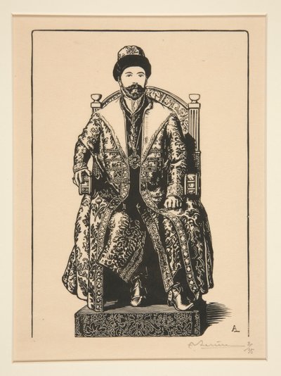Lo zar in abiti di incoronazione, da La Guerra del 1914, prima serie, n.3 da Auguste Lepere