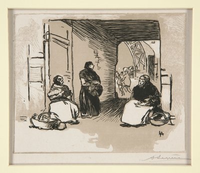Mercanti con cesti, Rue Montorgueil da Auguste Lepere