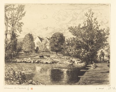 Vecchio ponte pedonale, rive del piccolo Morin da Auguste Lepere