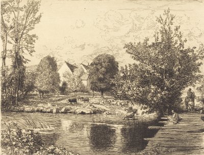 Vecchio ponte pedonale, rive del piccolo Morin, 1915 da Auguste Lepere