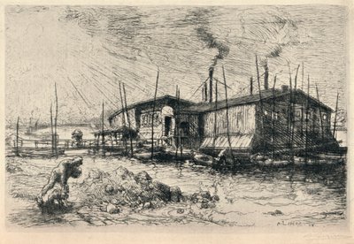 Vecchie barche da lavaggio a Grenelle da Auguste Louis Lepère