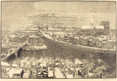 Parigi sotto la Neve, Vista da St.-Gervais da Auguste Lepere
